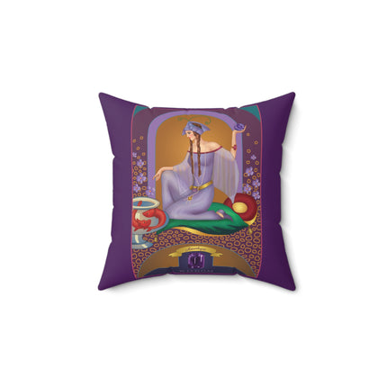 February & Amethyst (from the Gem Series) by Sofia Chiostri Spun Polyester Square Pillow