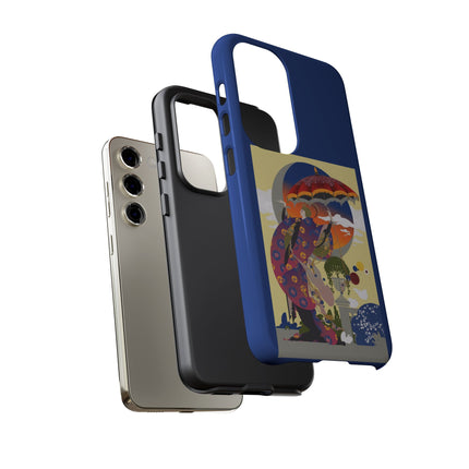 Parasol Sunset Geisha Phone Case – Elegant Twilight Grace