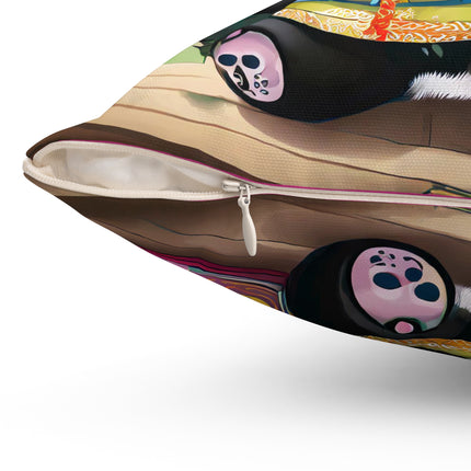 Baby Panda Spun Polyester Square Pillow