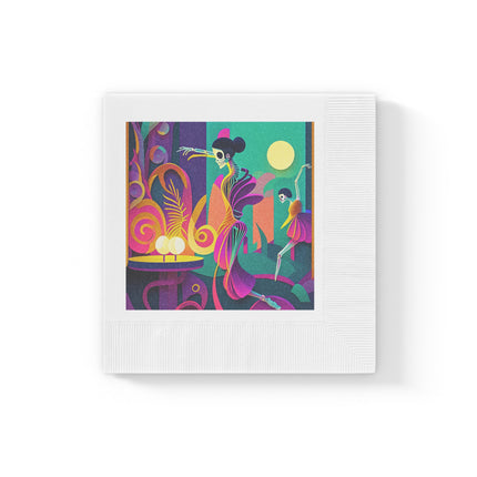 Dance of the Skeleton Ballerinas White Coined Napkins