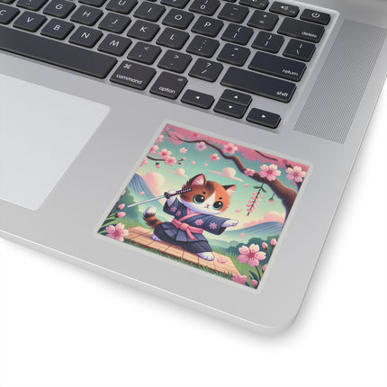 Samurai Kitten Kiss-Cut Stickers (4 Sizes)