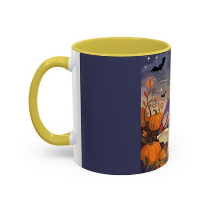 🌙🎃 The Moonlit Garden Walk Colorful Mug – Elegant Halloween Charm