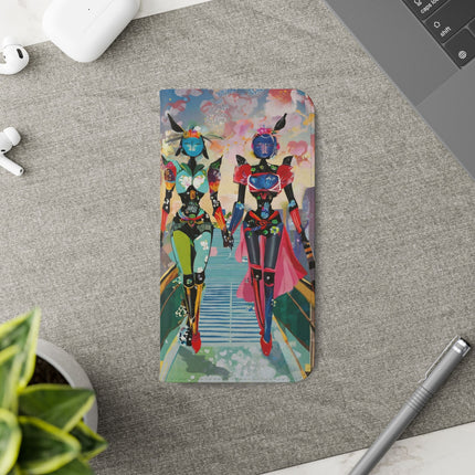 🤖🌆 Cyber Punk Robot Models Flip Case – Futuristic Fashion & Neon Elegance