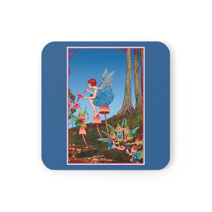 Periwinkle Painting the Petals Cork Back Coaster