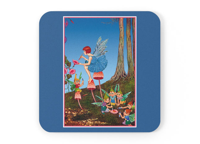 Periwinkle Painting the Petals Cork Back Coaster