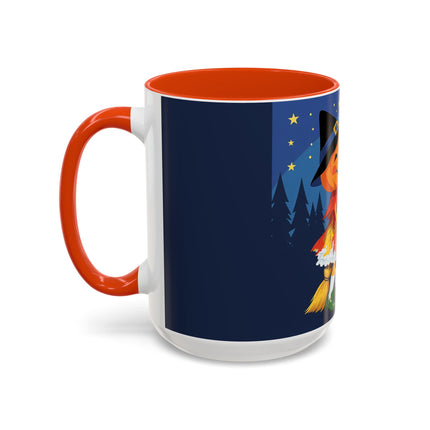 🎃🐈‍⬛ The Little Pumpkin Witch And Her Black Cat Colorful Mug – Whimsical Halloween Charm