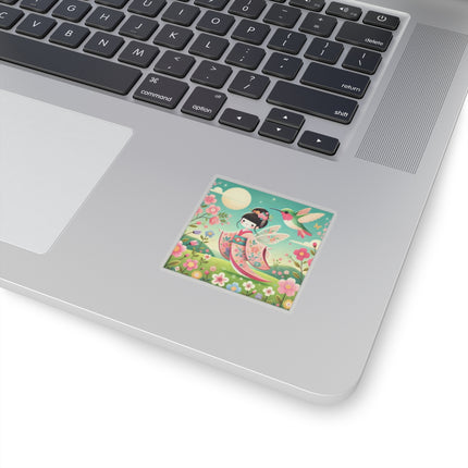 Geisha Fairy and the Hummingbird Blossom Kiss-Cut Stickers (4 Sizes)