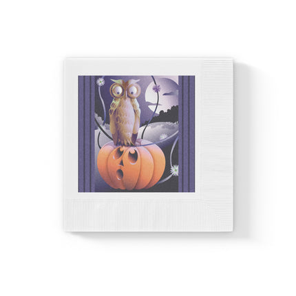 The Startled Pumpkin White Coined Napkins