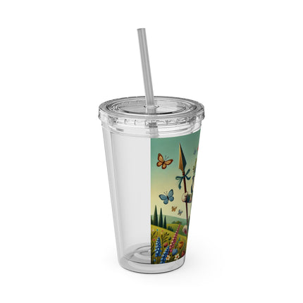 Rabbit Gladiator Sunsplash Tumbler with Straw, 16oz