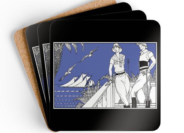 Coastal Elegance Corkwood Coaster Set