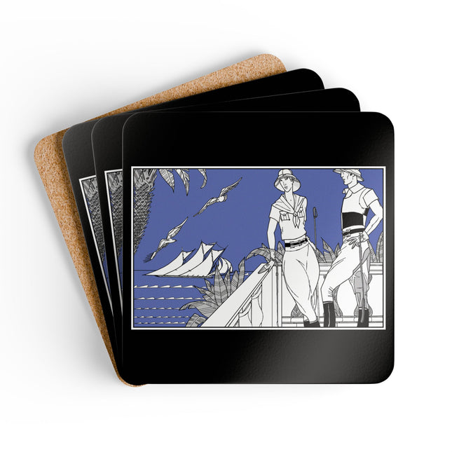 Coastal Elegance Corkwood Coaster Set