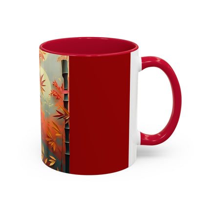 Red Panda at an Autumn Bamboo Grove Colorful Mugs (11oz, 15oz)