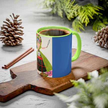 Lady with the Golden Fish Colorful Mugs – Whimsical Fashion & Playful Fantasy