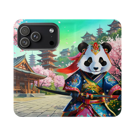 🦊⚔️ Cyberpunk Panda Samurai Flip Case – Futuristic Honor & Kitsune Spirit