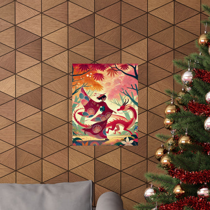 🐉🧚 The Dragon Fairy’s Dance Matte Vertical Poster – Spring Magic & Mythical Grace