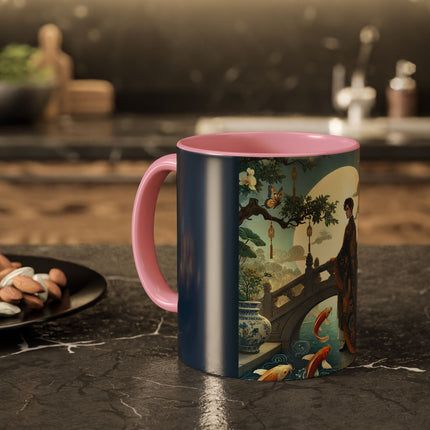 Moonlit Bridge Gentleman Colorful Mug – Imperial Serenity & Moonlit Harmony