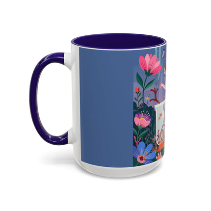 The Lady Of The Enchanted Aquarium Colorful Mugs – Art Deco Aquatic Elegance