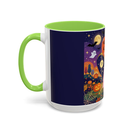 🎃🐈‍⬛ The Pumpkin Moon Embrace Colorful Mug – Whimsical Halloween Charm