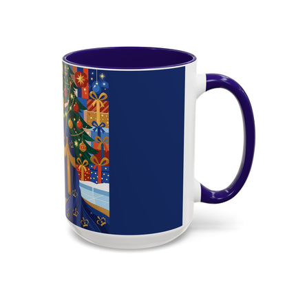 👑🎄 The Christmas Queen Of Golden Bells Colorful Mug – Art Deco Holiday Elegance