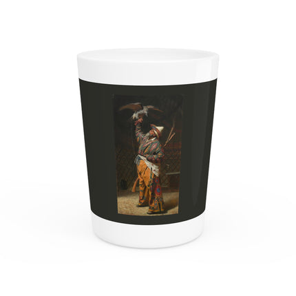 A Rich Kirghiz Huntsman with a Falcon by Vasily Vereshchagin Ceramic Shot Glass