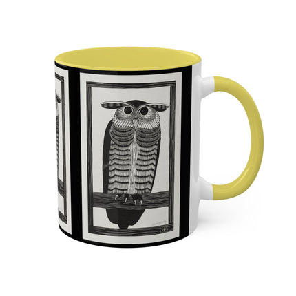 Horned Owl by Samuel Jessurun de Mesquita Colorful Mugs, 11oz