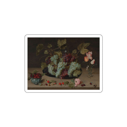 Still-life with Grapes, Flowers, & Berries by Isaak Soreau Die-Cut Stickers (5 Sizes)