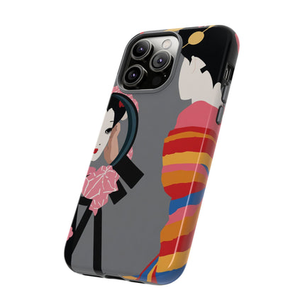 Geisha Mirror Phone Case – Elegant Reflection & Timeless Beauty
