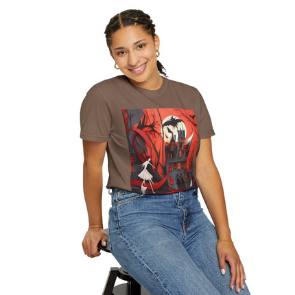 Halloween Night Scene Unisex Garment-Dyed T-shirt