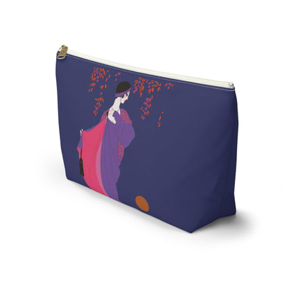 Crimson Shawl Geisha Cosmetic Bag – Elegant Mystery & Vibrant Grace