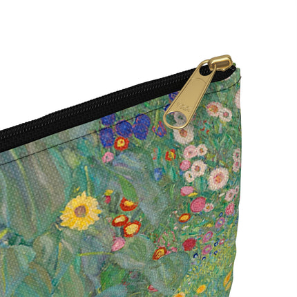 Farm Garden with Sunflowers Accessory Pouch – Gustav Klimt Floral Art Bag