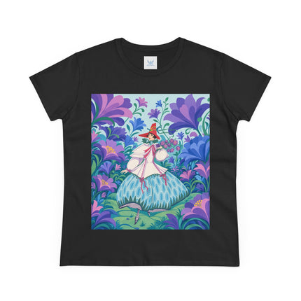 🌸🎶 The Garden Melody Cotton Tee – Art Deco Floral Whimsy