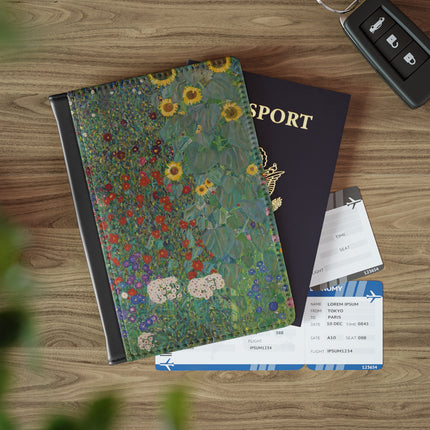 Farm Garden with Sunflowers by Gustav Klimt Passport Cover