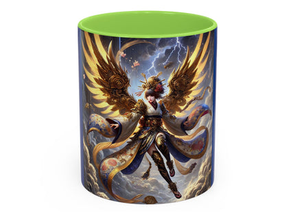 Valkyrie Descending Through Storm Colorful Mugs (11oz, 15oz)