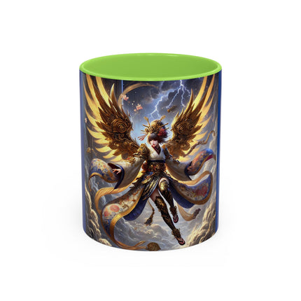 Valkyrie Descending Through Storm Colorful Mugs (11oz, 15oz)