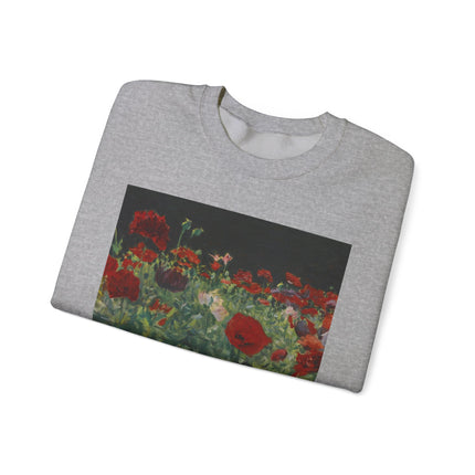 Poppies (A Study of Poppies for Carnation, Lily, Lily, Rose) by John Singer Sargent Heavy Blend™ Crewneck Sweatshirt