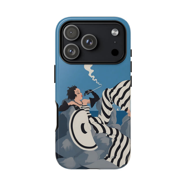 Art Deco Smoker Phone Case – Glamorous Lounging & Timeless Allure