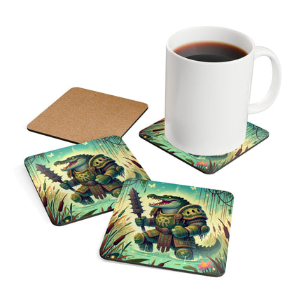 Swamp Tyrant Corkwood Coaster Set