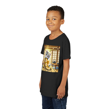 Playful Kitten in the Tea Room Youth Short Sleeve Tee