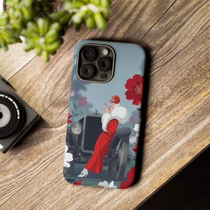 🚗🌺 The Lady Of The Grand Touring Car Phone Case – Art Deco Motoring Elegance