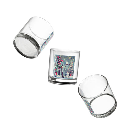 Whimsical Christmas Tea Party Rocks Glass, 10oz