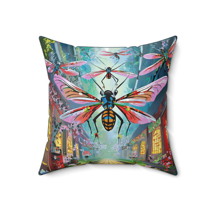 Neon Swarm Spun Polyester Square Pillow