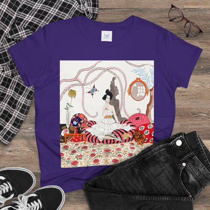 🌹🐕 The Rose Salon Companion Cotton Tee – Art Deco Fashion & Dog Elegance