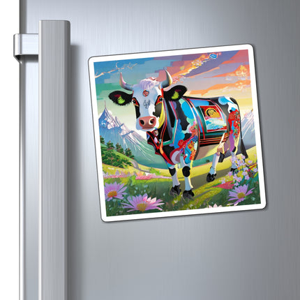 Cyber Glitch Cow Magnets (3 Sizes)