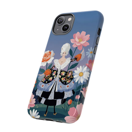 🌸🎀 The Grand Floral Promenade Phone Case – Art Deco Fashion Fantasy