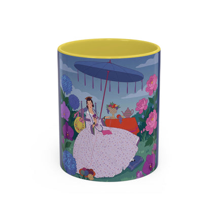 The Lady Of The Garden Tea Party Colorful Mugs – Art Deco Floral Elegance