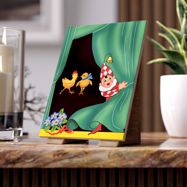 Easter Elf's Whimsy Ceramic Tile