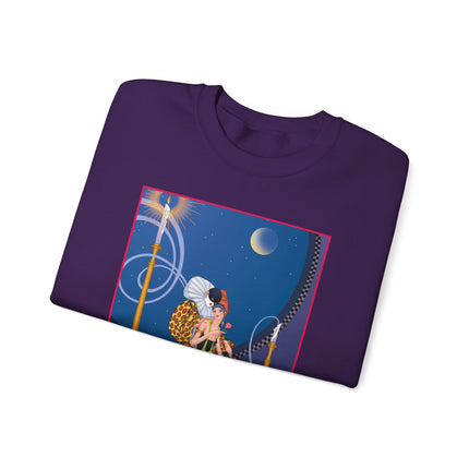Smoke and Secrets: A Glamorous Encounter in Prohibition Era Heavy Blend™ Crewneck Sweatshirt