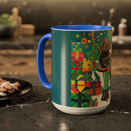 🎄✨ The Lady Of The Christmas Ornament Colorful Mug – Art Deco Holiday Fantasy