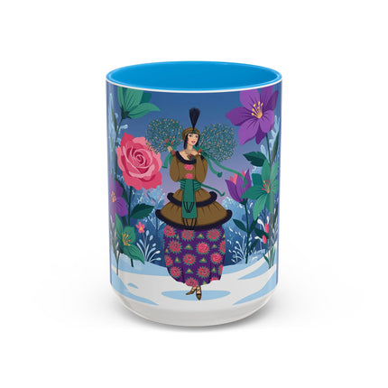 🌹❄️ The Holly Rose Of Winter Colorful Mug – Art Deco Christmas Garden