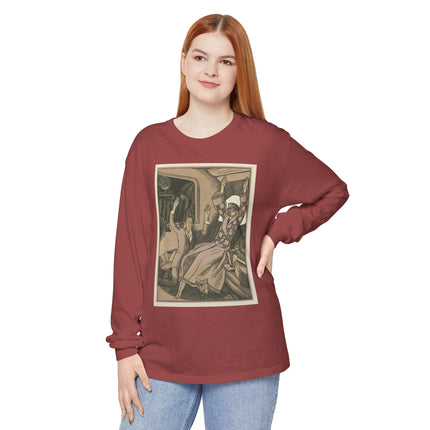 L’Attentat by Fernand Siméon Garment-dyed Long Sleeve T-Shirt